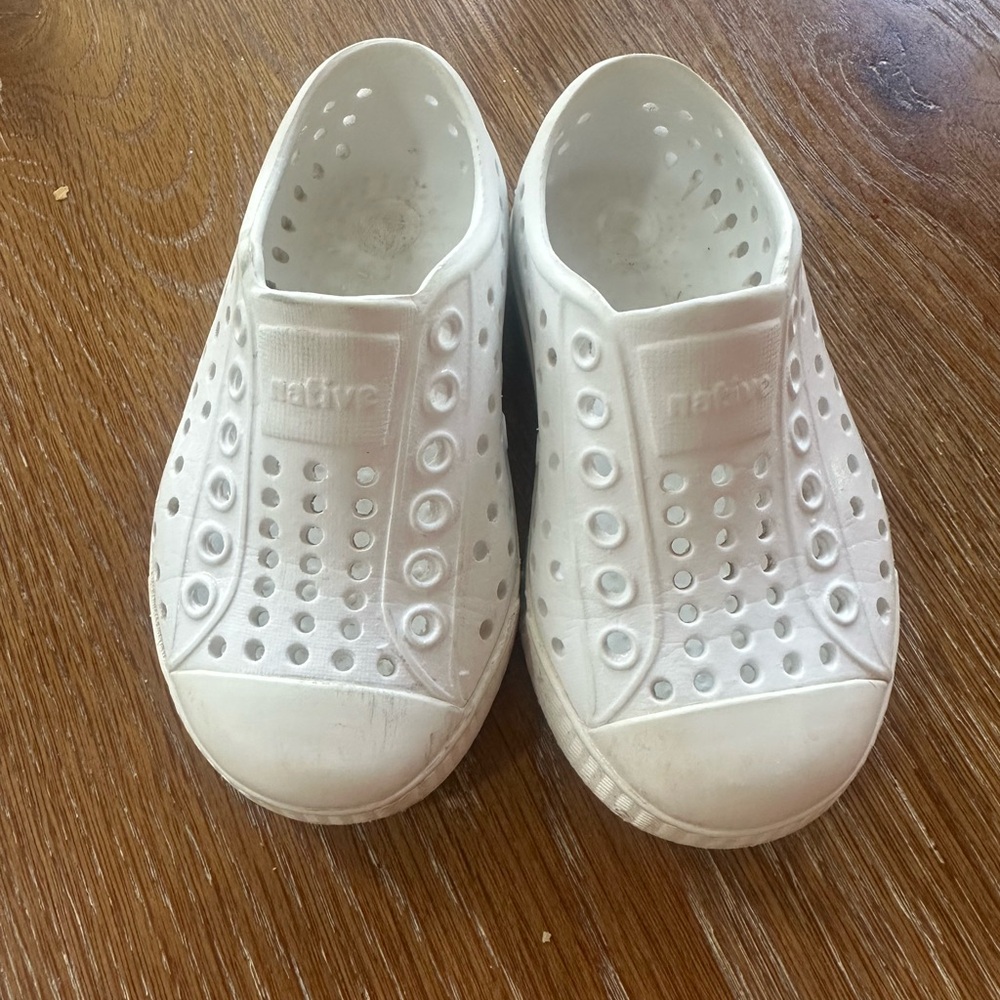 Native Shoes White Water Slip-Ons with Perforated Design